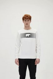 Fancy Crewneck Off Whıte Sweatshirt - 4