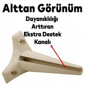 Lüks Mobilya Kanepe Sehpa Puf Koltuk Ayağı 20 cm Krem Baza Ayak - 4