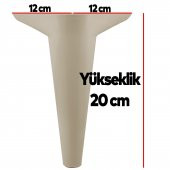 Lüks Mobilya Kanepe Sehpa Puf Koltuk Ayağı 20 cm Krem Baza Ayak - 5