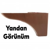 Lüks Mobilya Kanepe Sehpa Puf Koltuk Ayağı 10 cm Kahverengi Ahşap Desenli Baza Ayak thumbnail 4