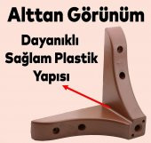 Lüks Mobilya Kanepe Sehpa Puf Koltuk Ayağı 10 cm Kahverengi Ahşap Desenli Baza Ayak thumbnail 5