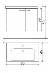 DENKO Terra 80 cm MDF Banyo Dolabı Alt Modülü - 2