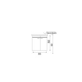 Denko Terra 65 cm MDF Antrasit Gri Banyo Dolabı Alt Modül, Lavabo - 3