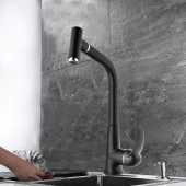 Venita Siyah Spiralli T-Max Pirinç Başlıklı Mutfak Evye Bataryası - 1