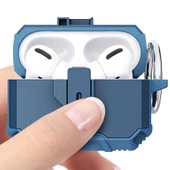 Apple Airpods Pro Uyumlu Kılıf Kilitli Açma Kapama Koruyucu Kapak - 9