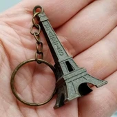 Paris Eyfel Kulesi 3D Metal Anahtarlık Gold Mat thumbnail 1