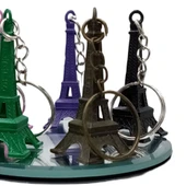 Paris Eyfel Kulesi 3D Metal Anahtarlık Gold Mat thumbnail 3