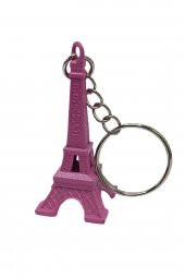 Paris Eyfel Kulesi 3D Metal Anahtarlık Pembe thumbnail 6