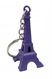 Paris Eyfel Kulesi 3D Metal Anahtarlık Mor thumbnail 6