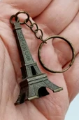 Paris Eyfel Kulesi 3D Metal Anahtarlık Gold Mat thumbnail 5