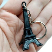 Paris Eyfel Kulesi 3D Metal Anahtarlık Siyah thumbnail 2