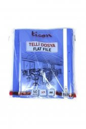 Ticon Plastik Telli Dosya 50li  MAVİ - 1