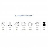Kama Sabit Tablalı 125x40 mm Teker Poliamid Beyaz Burçlu Ağır Yük Tekeri - 2