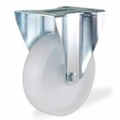 Kama Sabit Tablalı 125x40 mm Teker Poliamid Beyaz Burçlu Ağır Yük Tekeri - 3