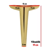 Piko Lüks Mobilya Kanepe Tv Ünitesi Konsol Koltuk Ayağı 19 Cm Gold Altın Ayakları thumbnail 3
