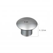 Plastik Mantar Düğme Mobilya Dolap Kulp Tek Vidalı Gümüş - 2