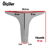 Sedef Lüks Mobilya Kanepe Tv Ünitesi Konsol Koltuk Ayağı 17 Cm Parlak Krom Baza Ayakları - 3