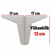 Lüks Mobilya Kanepe Sehpa Puf Koltuk Ayağı 12 cm Beyaz Baza Ayak thumbnail 5