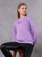 Farm Animals Nakış Detaylı Kadın Sweat Kazak - 4