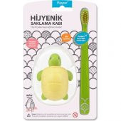 Flipper Hijyenik Fun Animal Saklama Kabı Ve Çocuk Diş Fırçası Seti - Kaplumbağa Figürlü - 1
