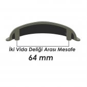 Tas Çanak Mobilya Dolap Kulp Desenli 64 mm Antik Gümüş - 2