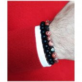 Oniks - Jade - Hematit Doğal Taş Erkek Bileklik - 2