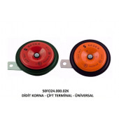 SEGER 24V. DİDİT KORNA TAKIMI, İKİ TERMİNAL, STANDART MODEL, No:50FO24.000.02K, EAN: 8698520202695 - 1