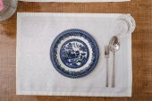 Finezza İris Jakar Polyester Kumaş Krem Amerikan Servis 33,5x46 cm Bej 4 Ad-1391 - 3