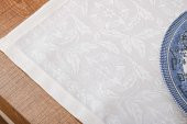 Finezza İris Jakar Polyester Kumaş Krem Amerikan Servis 33,5x46 cm Bej 4 Ad-1391 - 4