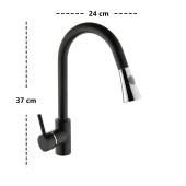 Venita Efsun Çift Fonksiyonlu Spiralli Mutfak Bataryası Siyah thumbnail 3