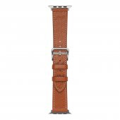 KNY Apple Watch Ultra 49 MM İçin KRD-76 Delikli PU Deri Kordon-Kayış Kahverengi - 1