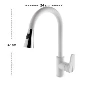 Venita Beyaz Kuğu Spiralli Çift Fonksiyonlu Mutfak Bataryası - 3