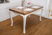 Finezza Mila Nakışlı Keten Efekt Kumaş Krem Mavi A.Servis 345x45 cm 4 Ad.-1394 - 1