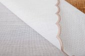 Finezza Dolce Nakışlı Keten Efekt Kumaş Krem Pembe A.Servis 33x45 cm 4 Ad-1396 - 4