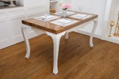 Finezza Dolce Nakışlı Keten Efekt Kumaş Krem Mavi A.Servis 34x45 cm 4 Ad -1397 - 1