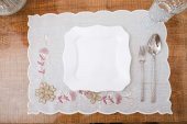 Finezza Linda Nakışlı Keten Efekt Kumaş Krem Pembe A.Servis 33x45cm 4 Ad.-1399 - 4