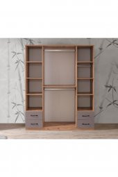 Erezoğulları Mobilya Aynalı 4 Kapılı 4 Çekmeceli Gardırop Elbise Dolabı 170x55x210cm - 3