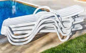 Omnipazar SY2535 Beyaz Plastik Lüks Şezlong - 2