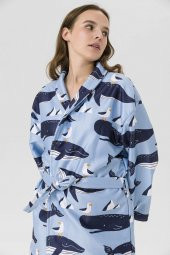 Farm Animals Balina Desenli Unisex Yetişkin Bornoz - 4