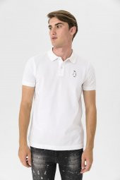 Farm Animals Polo Yaka Penguen Nakış Detaylı Erkek T-shirt - 2