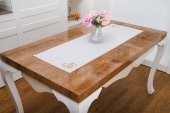 Finezza Dolce Nakışlı Keten Efekt Kumaş Kreme Sarı Runner 45x150 cm - 1404 - 2