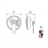 SEGER 24V. DİDİT KORNA, KALIN SES (LOW), STANDART, No: 50FK24.00002K, EAN: 8698520200370 - 5