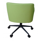 Büro Koltuğu Çalışma Sandalyesi Siyah konik Yıldız Ayaklı Döküm Süngerli Yeşil Suni Deri - 3