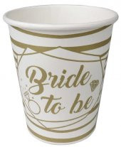 BARDAK KARTON BRIDE TO BE YALDIZLI ALTIN 8 OZ 8 ADET thumbnail 5