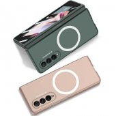Samsung Galaxy Z Fold 3 Kılıf Manyetik Wireless Şarj Özellikli Kıpta Magsafe Kapak - 9