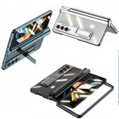 Samsung Galaxy Z Fold 4 Kılıf Kıpta Standlı Kalem Bölmeli Kapak - 1