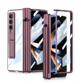 Samsung Galaxy Z Fold 4 Kılıf Kıpta Standlı Kalem Bölmeli Kapak - 4