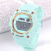 Dijital Su Geçirmez Unisex Çocuk Kol Saati Alarmlı Takvimli Işıklı Ekran Kız Erkek Çocuk Saati ST-304277 - 1