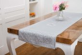 Finezza İris Jaka rPolyester Kumaş Gri Runner 45x150 cm - 1411 - 2
