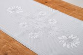 Finezza İris Jaka rPolyester Kumaş Gri Runner 45x150 cm - 1411 - 5